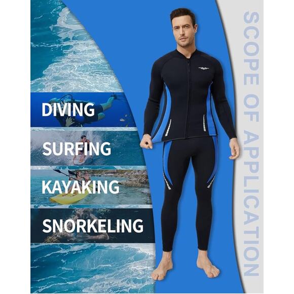 Seaskin Wetsuit Tops for Mens 3mm Front Zipper Brand New Size 2XL - Picture 3 of 5